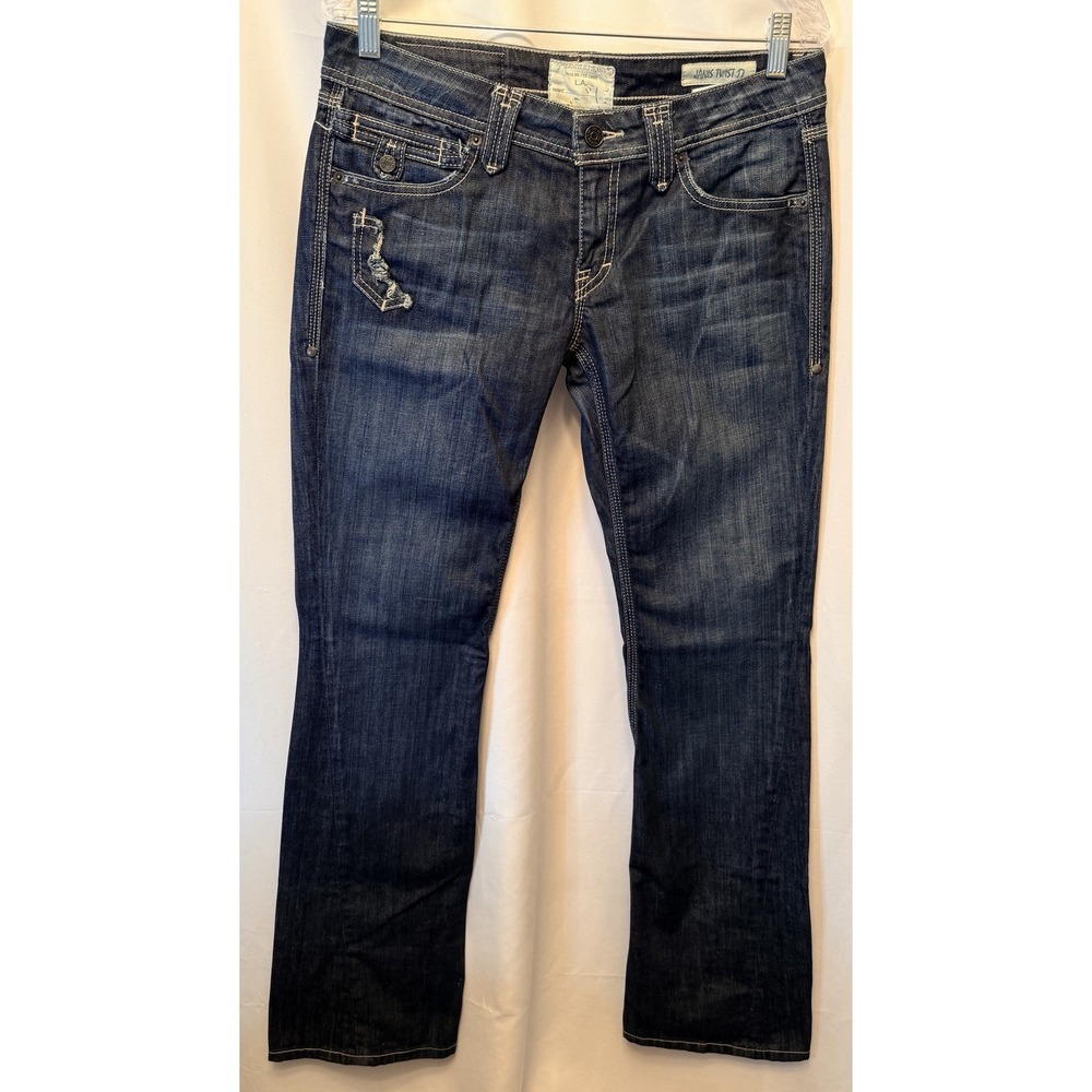 Taverniti So Jeans Janis Twist 17 Women's 30x34 Dark Wash Low Rise Straight Leg